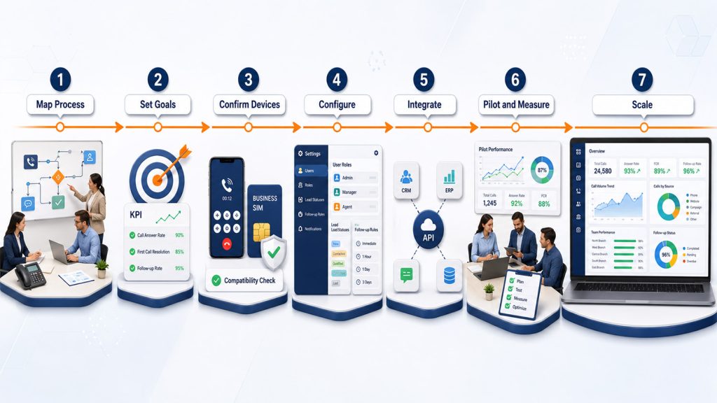 Implementation roadmap for smart call management software in a business